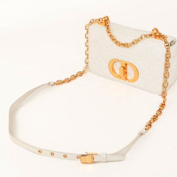 Christian Dior Small Dior Caro Ivory Cannage Calfskin Crossbody - Picture 6 of 13